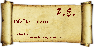 Pótz Ervin névjegykártya