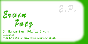 ervin potz business card
